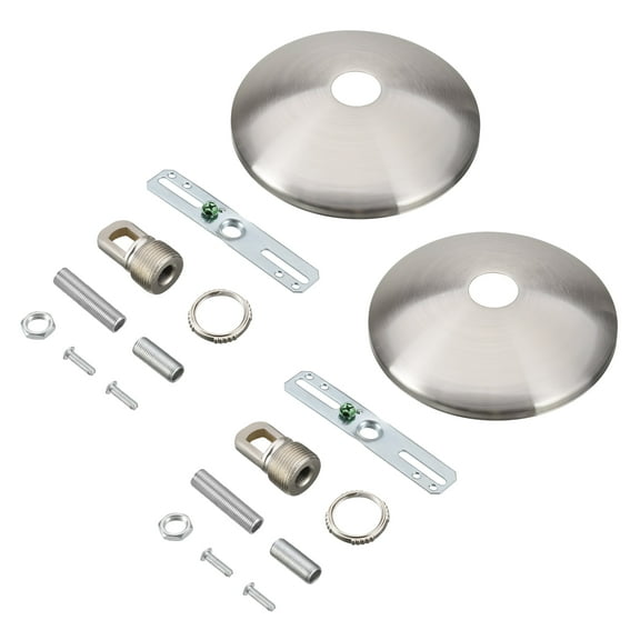Aspen Creative 21511-22, Contemporary Fixture Canopy Kit, 5" Diameter, Brushed Nickel, 2 Pack
