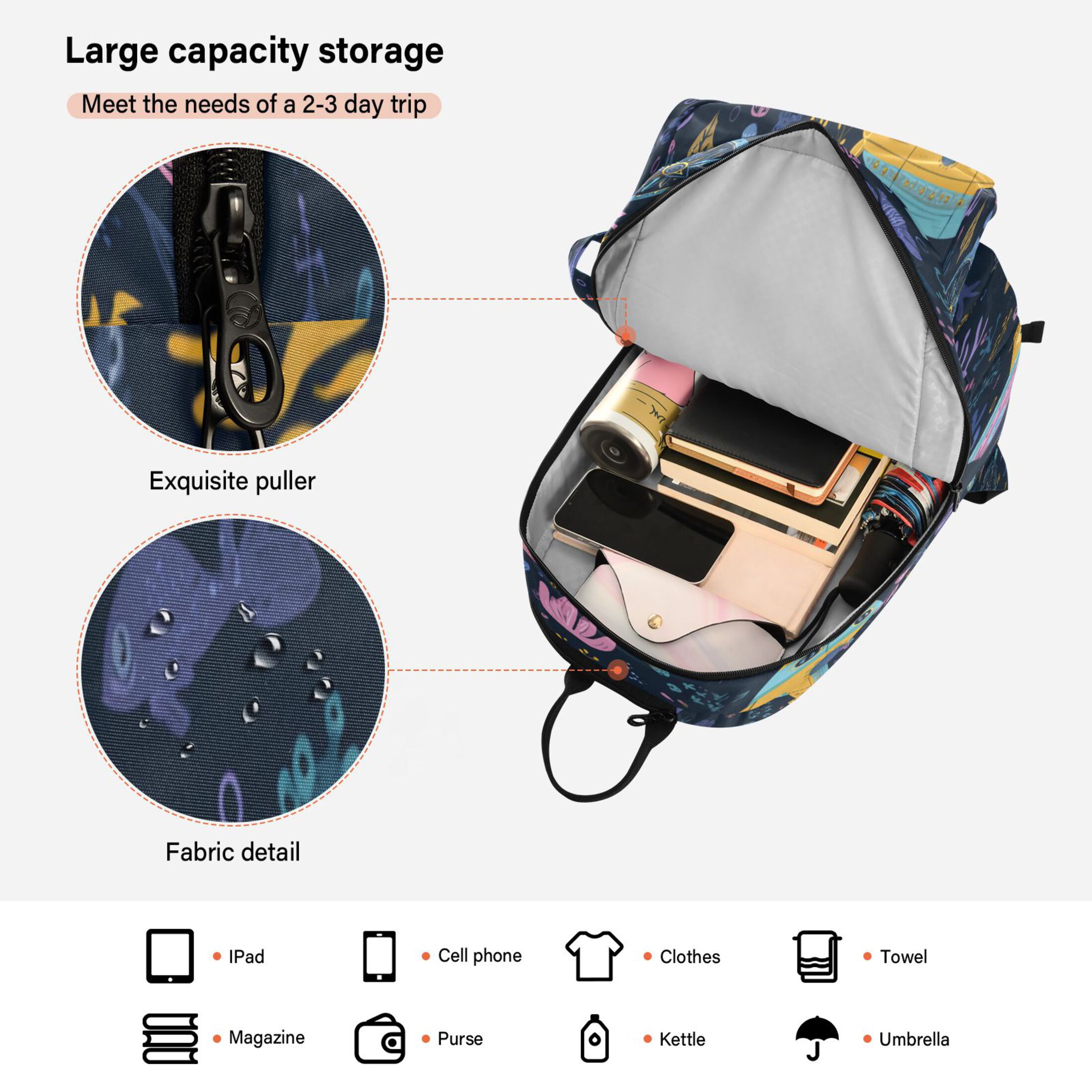 2 Racquet Holder Tennis Backpack Tennis Racket Covers Gym Bags Interesting Underwater Paradise