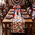 thumbnail image 7 of Memorial Day Saving!4th of July Decorations, Independence Day Table Flag Red White Blue Star Striped Floral Print Dining Table Decoration, 7 of 7