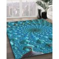 thumbnail image 3 of Ahgly Company Machine Washable Indoor Rectangle Transitional Teal Green Area Rugs, 5' x 8', 3 of 7