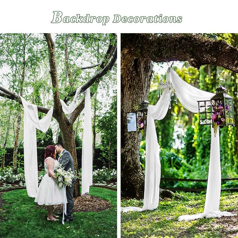 Dusty Rose Wedding Drapes 2 Panels 6 Yards Sheer Backdrop Curtains For Bridal Shower Wedding Arches For Ceremony Decorations