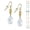 gold; faintest pale blue AB, variant on One Pair 16mm Austrian Crystal Teardrop with Gold Woven Tube Dangle Earrings – Hypoallergenic Earwires - Light Rose Pink