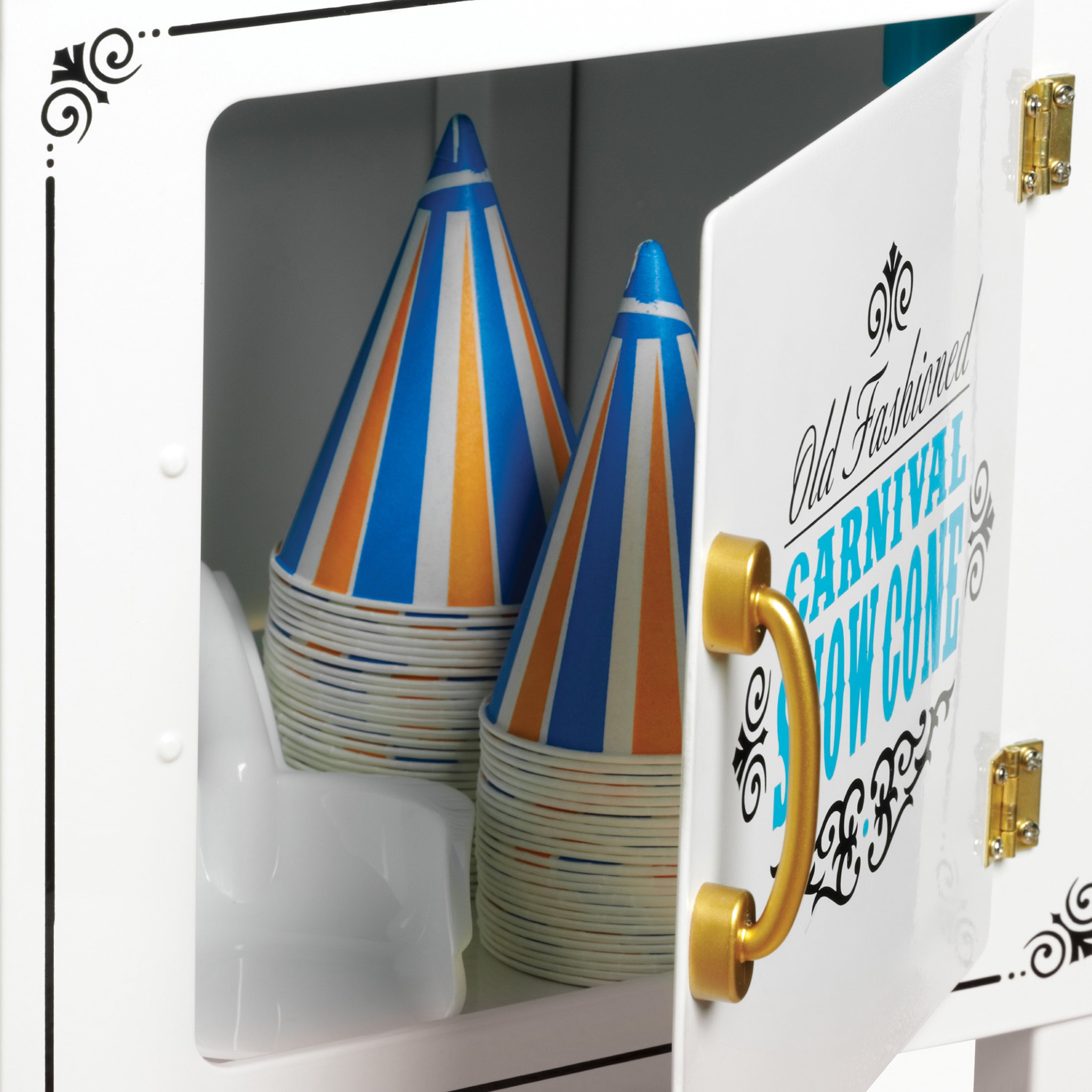 Nostalgia Snow Cone Maker, 48-Inch Shaved Ice Machine and Snow Cone Maker Cart, Blue