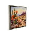 thumbnail image 4 of Stupell Industries Cactus Flower Landscape Landscape Painting Gray Floater Framed Canvas Art Print Wall Art, 25 x 25, 4 of 10