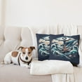 thumbnail image 4 of Ambesonne Nautical Throw Pillow Cover 2 Pack, Marine Anchor and Seagull, 24", Indigo and Dark Salmon, 4 of 7