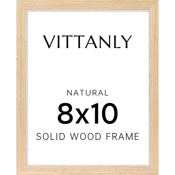 8x10 Picture Frame, Solid Wood Frame with Plexiglass, Natural