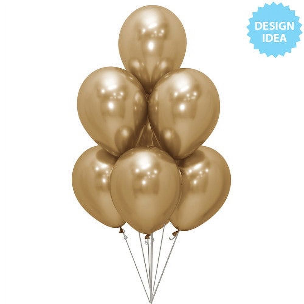 11 inch Sempertex Reflex Gold Latex Balloons (50 Pack) - Party Supplies Decorations