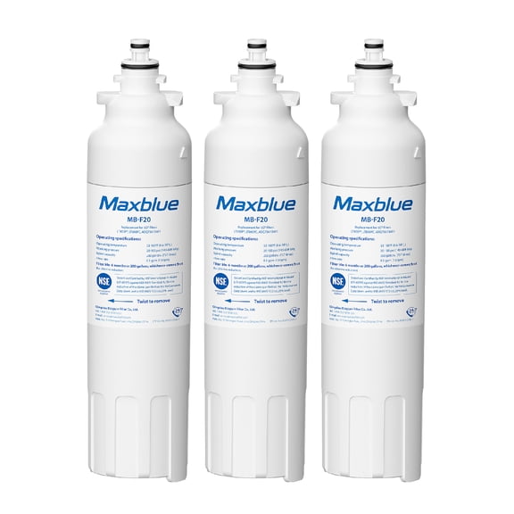 Maxblue ADQ73613401 Refrigerator Water Filter, Replacement for LG® LT800P®, ADQ73613402, ADQ73613408, ADQ75795104, Kenmore 9490, LSXS26326S, LMXC23746S, WF-LT800P, 469490, LMXC23746D, Pack of 3