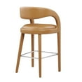 thumbnail image 4 of Bar Stool Chair Barstool, Tan Silver, Vegan Leather, Pub Cafe Bistro Dining Kitchen Hospitality Restaurant, Modern Contemporary HB35949, 4 of 10