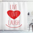 thumbnail image 1 of Ambesonne Live Laugh Love Shower Curtain, Heart Smile, 69"Wx75"L, Red White, 1 of 3