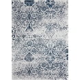 thumbnail image 3 of Nourison Damask Distressed Modern Ivory/Navy 5' x 7' Area Rug, (5' x 7'), 3 of 10