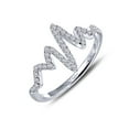 thumbnail image 3 of Lafonn Classic Sterling Silver Platinum Plated Lassire Simulated Diamond Heartbeat Ring (0.45 CTTW), 3 of 5