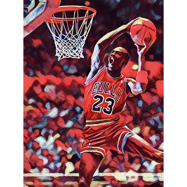 Pintura de diamante (DE8938) Jugador de baloncesto 5D Cuadro cuadrado de bricolaje (L1028) 30x40cm Hugtrwg Para estrenar