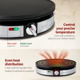 thumbnail image 4 of Jumbo Crepe Maker 12” Electric Crepe Maker with Non-Stick Plate  Cool-Touch Base, Precision Temp. Selection, & Indicator Lights Includes T-Shaped Batter Spreader & Wooden Spatula, 4 of 7