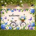 thumbnail image 6 of Wooden Cross Christian Banner Floral Decor Faith Display Colorful Butterflies Light Blue Background Religious Backdrop for Church Events Religious Gatherings Faith Sharing, 6 of 9