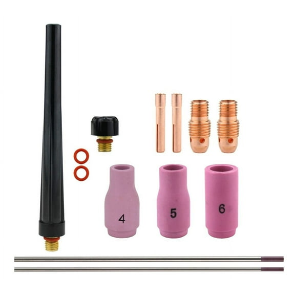 Consumables Kit for 9-20-25 Series TIG Torches with Standard Set-Up - Sizes: 0.040" and 1/16" with Tungstens (Model: AK-1-STD-T)