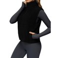 thumbnail image 3 of Chaleco de Mujer Sin Mangas, Chaqueta de Invierno de Forro Suave, Cuello Alto, de Cremallera y Bolsillo Negro L, 3 of 10