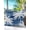Navy, White, Blue, variant on 1 Pack Outdoor Throw Pillow, Summer Palm Trees Waterproof Pillow with Insert Included, Tropical Blue Shabby Abstract Art Beach Decorative Accent Cushion Sofa Pillows for Patio Porch, 16 x 16 In