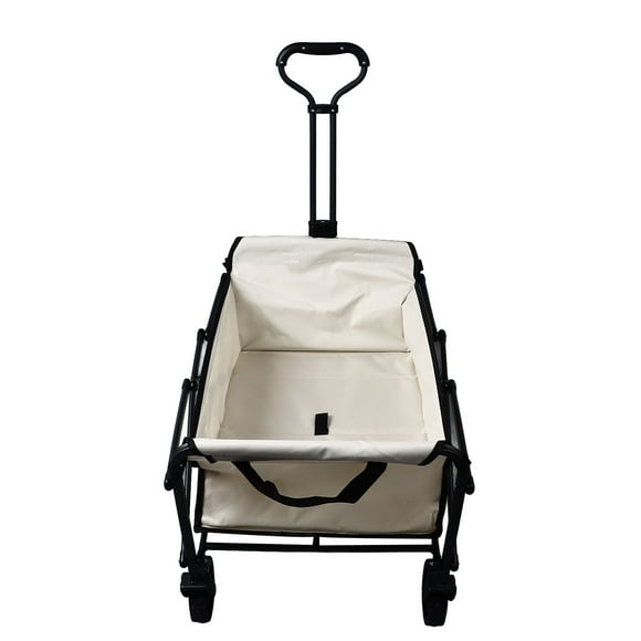 Collapsible Wagon Cart, Large Capacity Heavy Duty Utility Rolling Carts Adjustable Pull Rod Compact Portable for Camping
