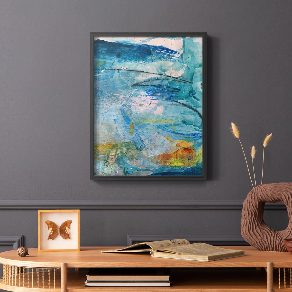 Spring Winds V in Black Solid Wood 16 x 20 Framed Print