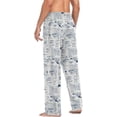 thumbnail image 6 of Top-kevin Abstract Spots Ink Blots Illegible Notes Men's Pajama Bottoms Lightweight Cotton Pj Pants with Pockets, 6 of 13