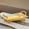 thumbnail image 3 of Iron Golden Fruit Tray,Counter Tray Serving Dishes Organizer,Hotel snack tray,Vanity Tray for Wedding Birthday Party Buffet Home Decor , 30x18cm, 3 of 8