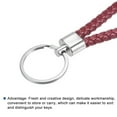 thumbnail image 3 of Uxcell PU Keyring Woven Lanyard Straps Braided Leather Keychain, Dark Red 2 Pack, 3 of 5
