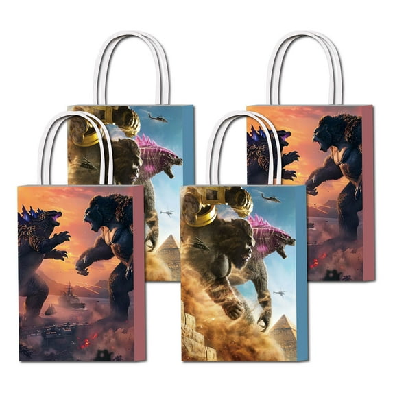 16 Pcs For King Kong Party Favor Bags – 2 Styles with Handles, Gift Bags for Birthday Parties, Themed Celebrations, Events