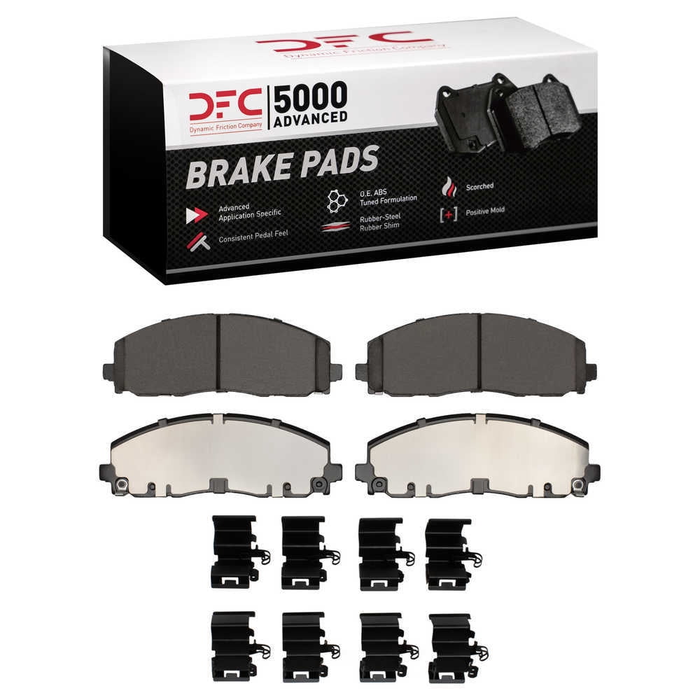 Dynamic Friction Company 1551-1589-01 DFC 5000 Advanced Brake Pads - Ceramic and Hardware Kit - OE