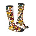 thumbnail image 3 of Fotbe Retro Floral Butterfly print Women's Men's Novelty Crew Socks Cotton Socks Knee High Socks for Walking,Running,Nurses,Pregnancy, 3 of 9