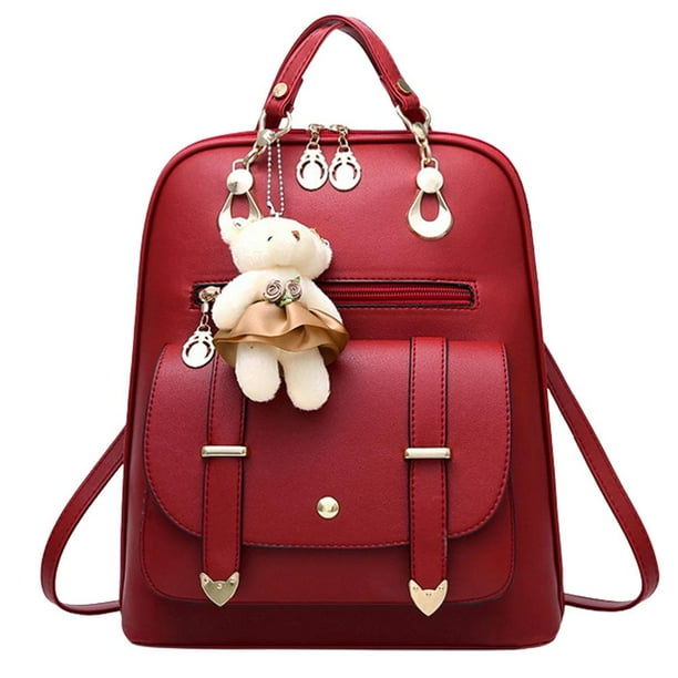 Famure Mini Leather Backpack Leather Backpack Purse for Women Girls