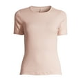 thumbnail image 4 of Free Assembly Women's Ribbed Crewneck Tee with Short Sleeves, Sizes XS-XXXL, 4 of 9