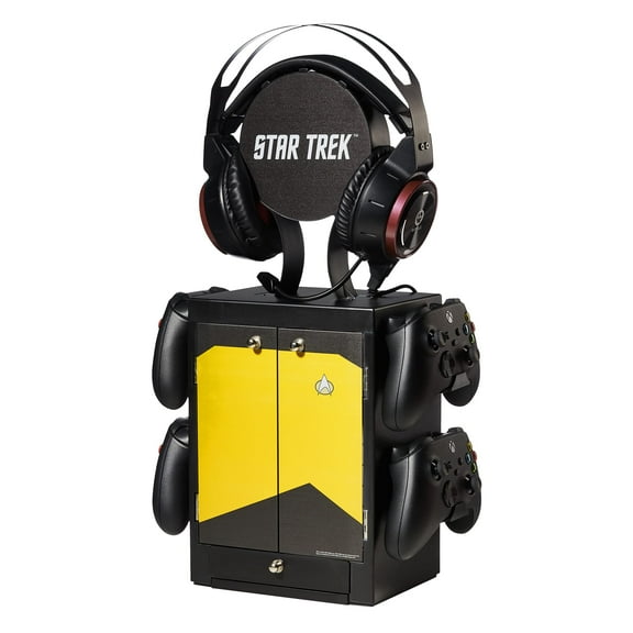 Numskull Star Trek Yellow Gaming Locker, Controller Holder, Headset Stand for PS5, Xbox Series X S, Nintendo Switch - Official Star Trek Merchandise