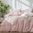 MooMee Duvet Cover Set 100 Washed Cotton Linen Like Textured