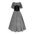 thumbnail image 5 of Viikei Plus Size Short Sleeve Dress for Women O-Neck Flare Sleeve off Shoulder Medieval Vintage Dress with Corset Patchwork Ball Gown, 5 of 6