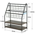 thumbnail image 7 of VECELO Floor Standing Magazine Newspaper Rack, 4-Tier Book Brochure Storage Display Stand, Gray, 7 of 7