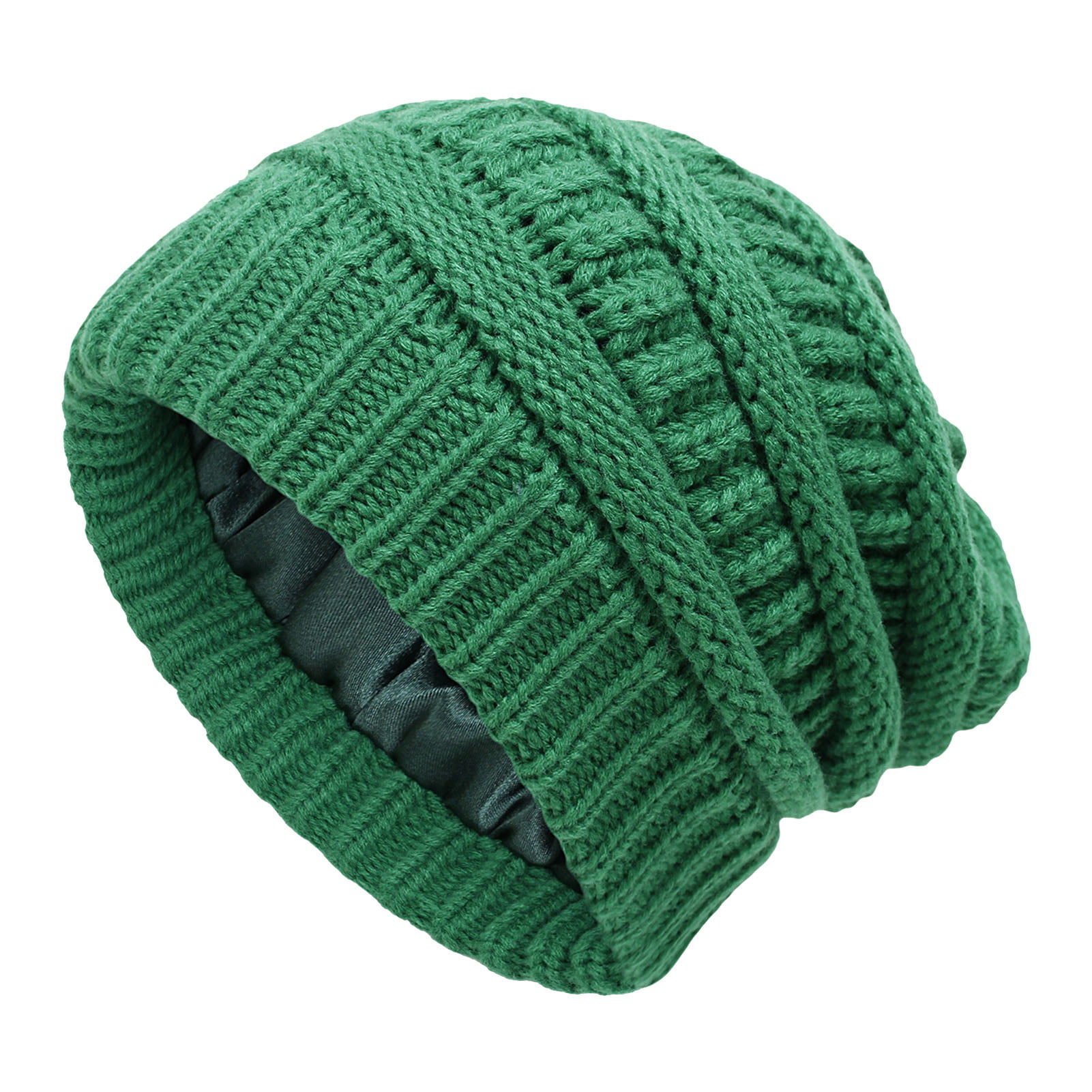Details about   Slouchy Fleece Lining Knitted Plush Beanie Hat Stretchy Wool Warm Baseball Cap 
