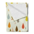 thumbnail image 2 of Colorful Soft Flannel Fleece Throw Blanket, Retro Style Colorful Big and Small Water Drops Rain Inspired Pattern, Cozy Plush for Indoor and Outdoor Use, 50" x 60", Multicolor, by Ambesonne, 2 of 5