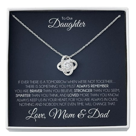 Daughter From Mom & Dad, Daughter Mother Necklace, Daughter From Dad, To Our Daughter, Daughters Birthday, Grown Up Daughter, Necklace With Message Card H02 #396, White Love Knot Necklace
