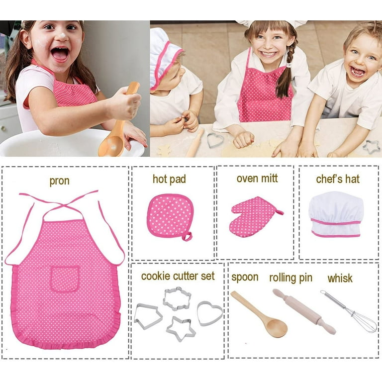 NEOVIVA Kitchen Linen Set for Kid Boys, Cute Kids Apron and Child Oven
