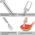 thumbnail image 6 of 2-in-1 Watermelon Slicer & Fork – Stainless Steel Fruit Cutter Tool for Watermelon, Mango, Pitaya – Portable for Camping, Picnics, Home, Parties – Effortless Cubes & No Mess, 6 of 6
