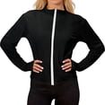 thumbnail image 6 of Garbnen S-5XL Women Rash Guard Long Sleeve Zip Front Sun Protection Shirt Women Spring Workout Gym Going Out Tops Women with Thumb Holes Black S, 6 of 7
