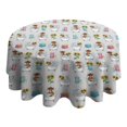 thumbnail image 4 of Gray Highland Cow Bathtub Sunflower Pattern Round Tablecloth 60"x60",Wrinkle Wipeable Table Cloth for Kitchen Dining Room Picnic Patio Party, 4 of 6