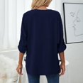 thumbnail image 4 of Blusa de gasa con mangas enrollables, blusa de gasa con mangas enrollables para mujer, camisa de gasa plisada con tecnología avanzada, 4 of 6