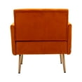 thumbnail image 6 of Modern Velvet Accent Chair, Leisure Single Sofa Chair with Metal Legs, Upholstered Tufted Armchair for Living Room Home Office, Orange, 6 of 7