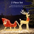 thumbnail image 2 of Best Choice Products XL Lighted Christmas 5ft Reindeer & Sleigh Holiday Outdoor Decor Set w/265 LED Lights - Gold, 2 of 7
