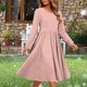 thumbnail image 1 of TaTaai Long Sleeve Round Neck Pocket Dress, Women's Fashion Casual Printed Dress, Breathable Soft Design, Ideal for Fall Winter Daily Club Home Wear Gift, 1 of 6