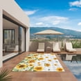 thumbnail image 3 of Yellow Sunflower Outdoor Rug for Patio/Deck/Porch, Non-Slip Large Area Rug 3 x 5 Ft, Grey Plaid Country Bee Farmhouse Floral Indoor Outdoor Rugs Washable Area Rugs, Camping Rug Carpet Runner, 3 of 8