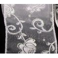 thumbnail image 2 of The Ribbon People White Climbing Rose Print Wired Craft Ribbon 2.5" x 40 Yards, 2 of 2