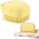 thumbnail image 1 of Cepillo para gatos amarillo, cepillo para perros, cepillo para gatos, cepillo de baño de cabeza suave 2 en 1, cepillo para el cuerpo con dispensador de gel de ducha, adecuado para perros de pelo largo y gatos de pelo corto. JM MX-0134981FYD, 1 of 5